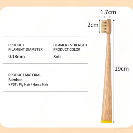 Degradable Bamboo Toothbrush with Boar & Horse Hair